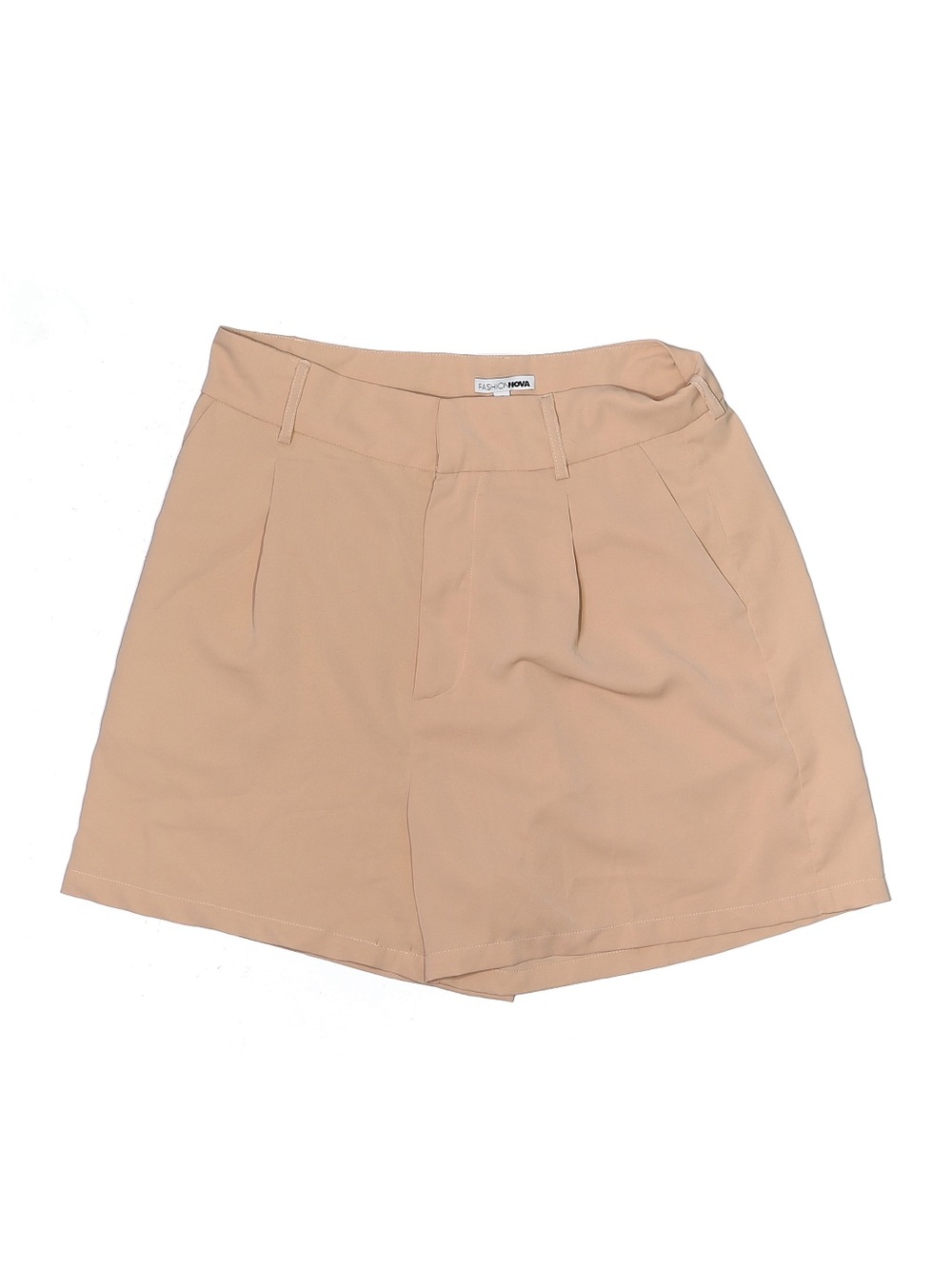 Fashion Nova Tan High Waisted Pleated Tailored Shorts Size XL
